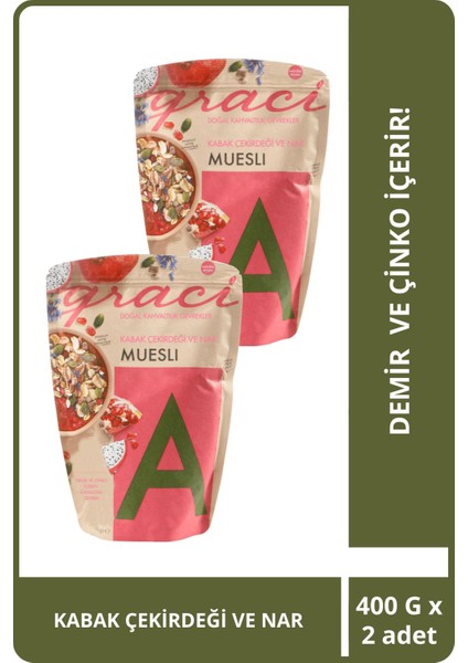 Kabak Çekirdeği ve Narlı Kahvaltılık Gevrek 400 gr x 2 Adet