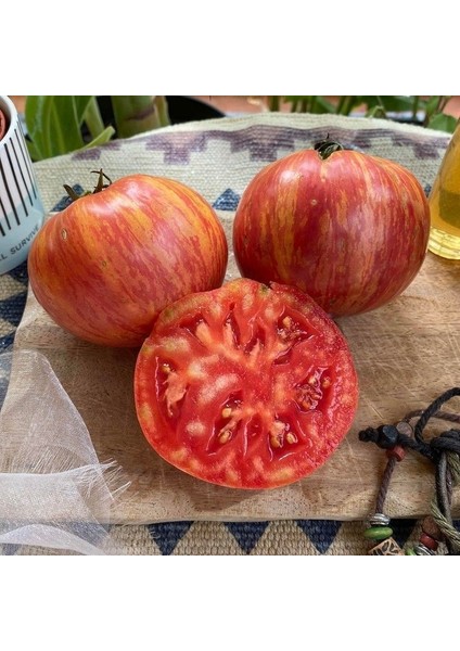 Çizgili Big Cheef Stripes Domates Tohumu (15 Tohum)