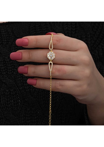 Gümüş Gold Baget Taşlı Kadın Bileklik CSR2185594