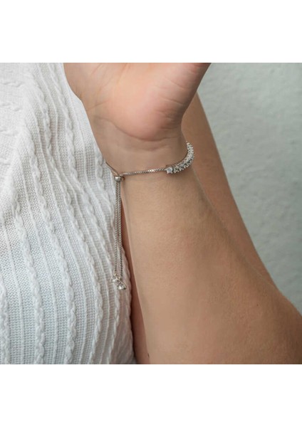 Gümüş Su Yolu Asansörlü Kadın Bileklik CSR2185650