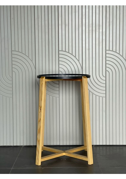 Siyah Tepsili Daphne Sehpa