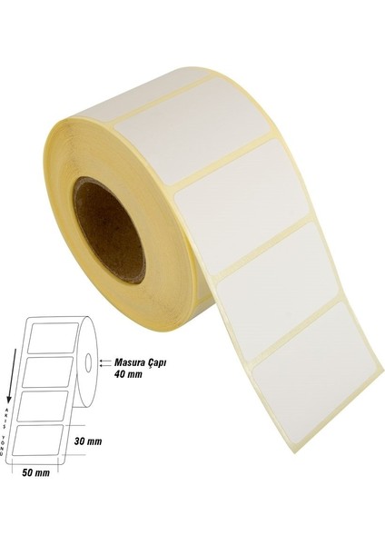 Çok Amaçlı Kuşe Etiket 30X50MM (1000 Li)