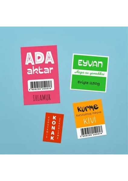Selefonlu Kuşe Düz Etiket 8x8 cm