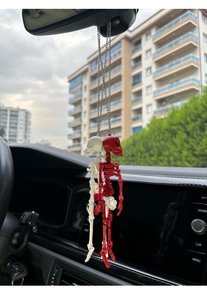 Sevgili Çift Hediye Beyaz-Kırmızı Gül Iskelet Gun's N Roses Oto Araba Dikiz Ayna Süsü modelleri