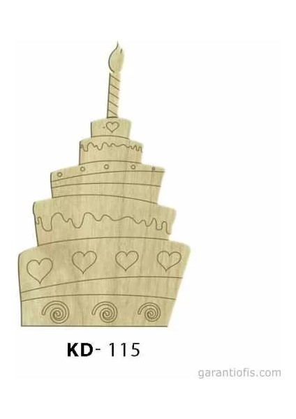 -Art Kd 115 - Yaş Pasta Figürlü Dekoratif Mini Ahşap Obje