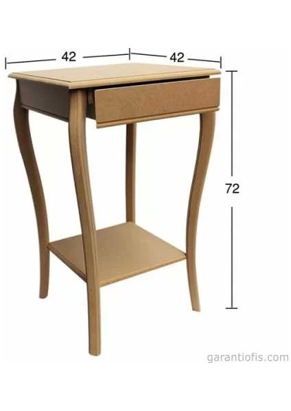 -Art Sp 529 Ham Ahşap Dekoratif Çekmeceli Sehpa