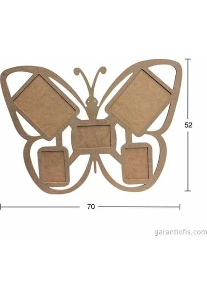 -Art Çer 94 Kelebek Şeklide Ahşap Resim Çerçevesi