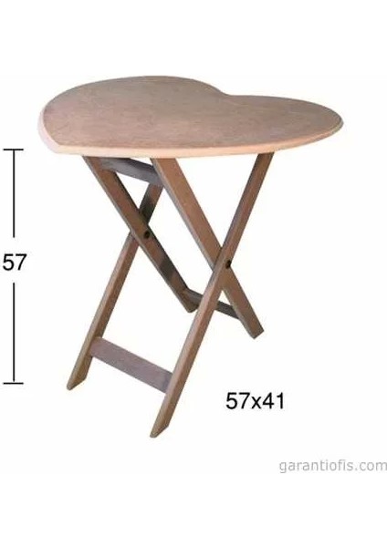 -Art Sp 538 Ham Ahşap Dekoratif Kalp Şeklinde Sehpa