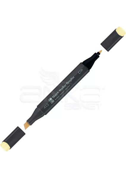 Graphix Sketch Marker Çift Uçlu Kalem 218 Pastel Yellow