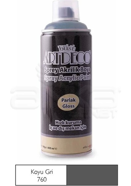 Akrilik Sprey Boya 400ML 760 Koyu Gri