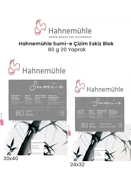 Sumi-E Çizim Eskiz Blok 80G 20 Yaprak
