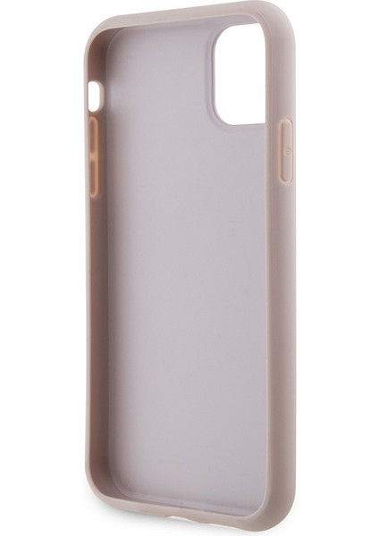 iPhone 11 Kılıf Pu Deri Büyük Metal Logo Dizaynlı Kapak Pembe fırsatları