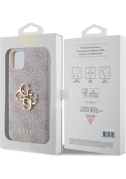 iPhone 11 Kılıf Pu Deri Büyük Metal Logo Dizaynlı Kapak Pembe indirimleri