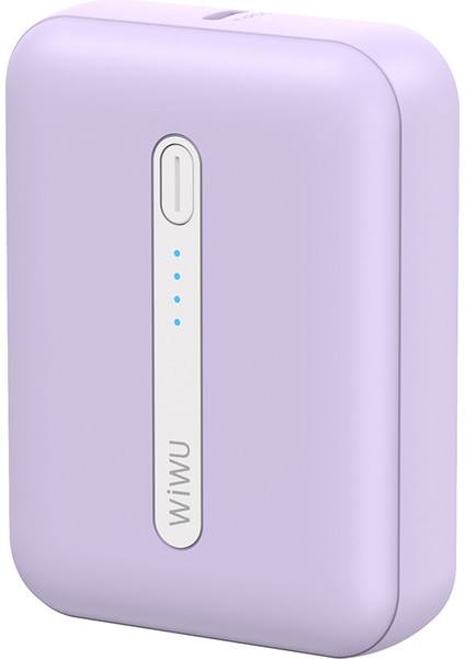 WI-P033 LED Işık Göstergeli Taşınabilir Mini Powerbank 10000 mAh Mor