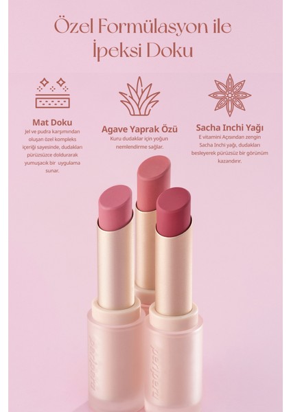 Mat Bitişli ve Uzun Süre Kalıcı Stick Ruj PERIPERA Ink Mood Matte Stick (09 Pink To Dance)