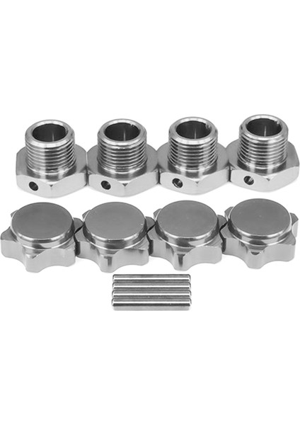 4 Adet/takım 1/8 Rc Model Araba 17 mm Metal Kaplin Toz Kapağı ile 94762 9408 1/8 Rc Araba Parçaları Gümüş (Yurt Dışından)