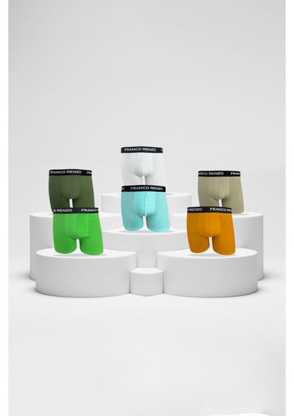 Erkek 6'lı Lüx Kutulu Pamuklu ve Likralı Boxer