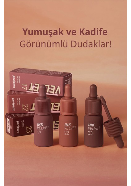 Yüksek Pigmentli, Kadife Görünümlü, Gün Boyu Kalıcı Tint PERIPERA Ink Velvet (22 Bouquet Nude)