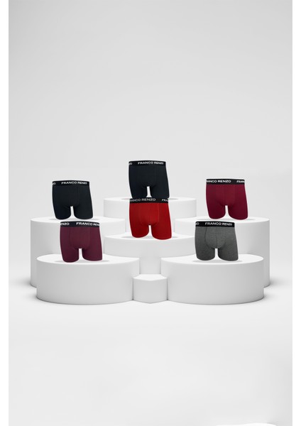 Erkek 6'lı Lüx Kutulu Pamuklu ve Likralı Boxer