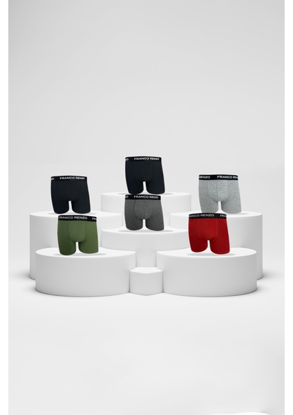 Erkek 6'lı Lüx Kutulu Pamuklu ve Likralı Boxer