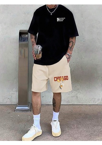 Still Willing Baskılı Oversize Erkek T-Shirt Salaş Boyfirend