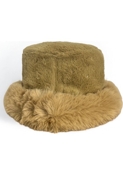 Kadın Düz Açık Kahverengi Peluş Bucket Kova Şapka modelleri