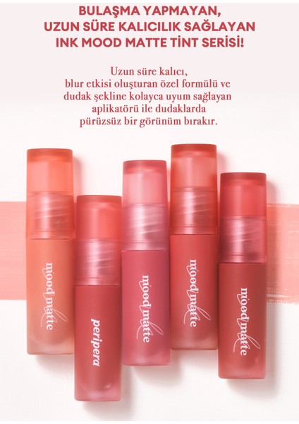 Mat Bitişli, Dolgun ve Pürüzsüz Görünüm Sunan Tint PERIPERA Ink Mood Matte Tint (08 Smoky Coral)