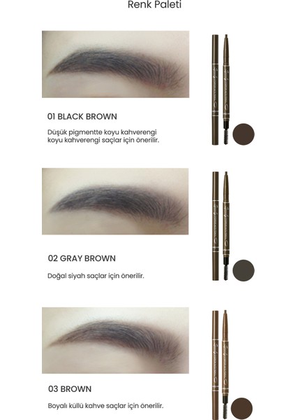 Doğal Görünüm Sunan Asansörlü Kaş Kalemi PERIPERA Speedy Eyebrow Auto Pencil (02 Gray Brown)
