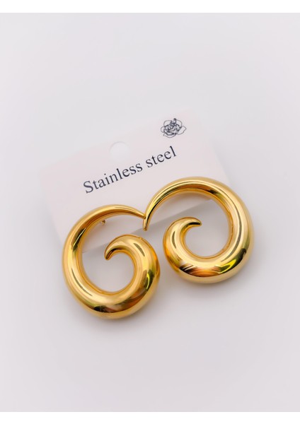 Çelik Küpe Sarmal Spiral Tasarım Küpe modelleri