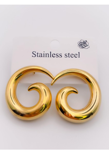 Çelik Küpe Sarmal Spiral Tasarım Küpe fırsatları