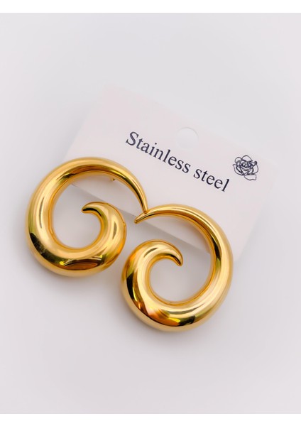 Çelik Küpe Sarmal Spiral Tasarım Küpe indirimleri