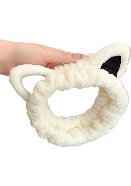Kedi Kulakları Kadın Yüz Yıkama Maskesi Kafa Bandı Yıkama Kaymaz Saç Bandı (Yurt Dışından)