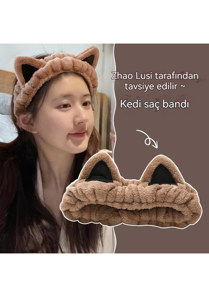 Kedi Kulakları Kadın Yüz Yıkama Maskesi Kafa Bandı Yıkama Kaymaz Saç Bandı (Yurt Dışından) fırsatları
