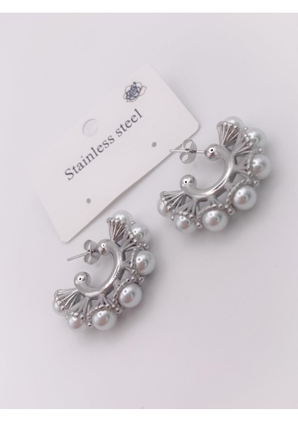 Çelik Küpe İncili Etnik Halka Küpe modelleri