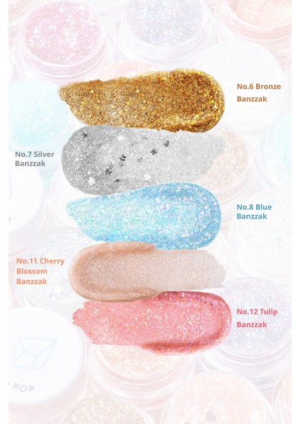 Çok Amaçlı Kullanım İçin Yoğun Sim İçerikli Jel Twinkle Pop JellyGlitter(#6 Bronze Banzzak