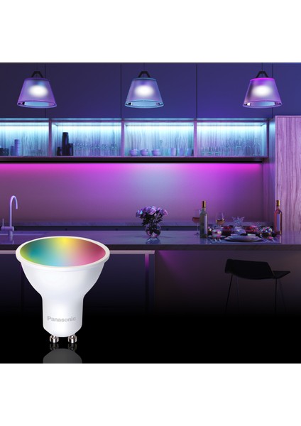 Wifi Bt Rgb Uygulamalı GU10 Akıllı LED Ampul 4,9W