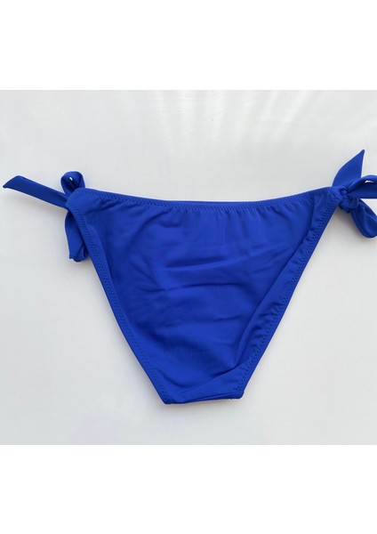 Mavi Kalın Ip Bağcıklı Bikini Altı