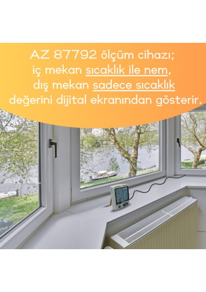 Az 87792 Alarmlı Iç ve Dış Sıcaklık Göstergesi | İç Nem Ölçerli fırsatları
