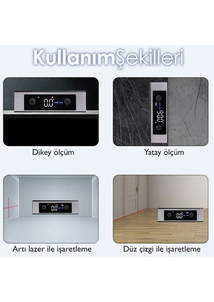 5445 Mini Dijital Eğim Ölçer | Lazerli