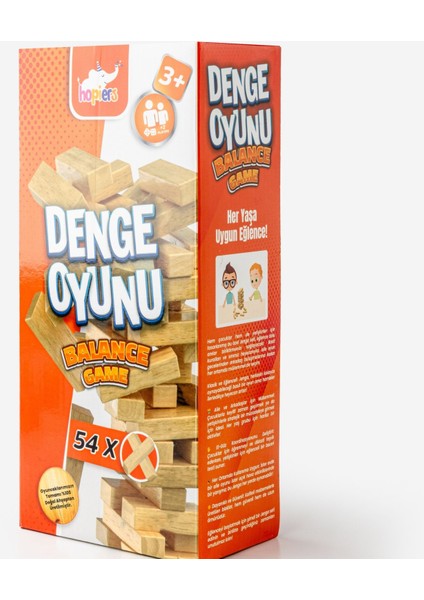 Montessori Ahşap Denge Oyunu / Eğitici ve Eğlenceli Strateji Oyunu | 54 Parça Doğal Ahşap Blok | Çocuk ve Yetişkinler Için