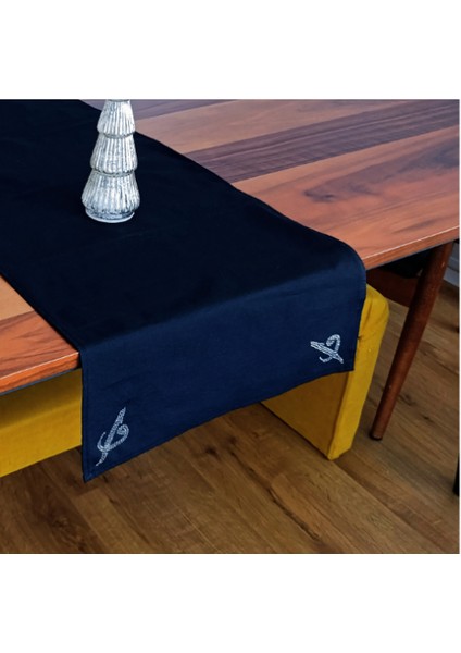 Elif Vav Işlemeli Runner 140*40 cm Elif ve Vav'ın Aşkı Evinize Yansısın Tasarım Runner
