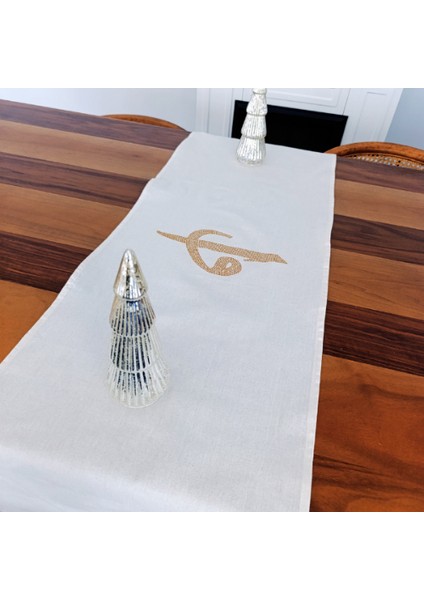 Elif Vav Işlemeli Runner 140*40 cm Elif ve Vav'ın Aşkı Evinize Yansısın Tasarım Runner