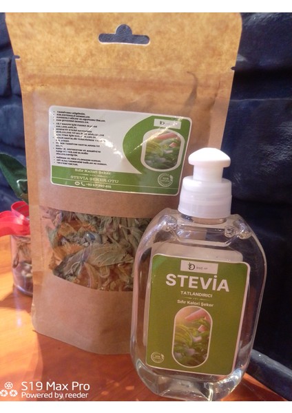 Stevia Sıfır Kalori Tatlı Sıcak Soğuk Içecek Tatlandirici 140 gr Sıvı ve 50 gr Yaprak