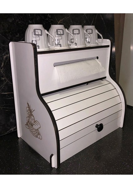 Demonte Ekmeklik New Bread Box,havlu Peçetelik(SAKLAMA GÖZLÜ),Baharatlık Rafı,dekoratif