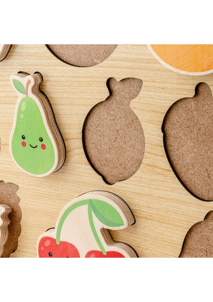 Montessori Ahşap Meyve Şekilli 3D Puzzle / Eğitici ve Öğretici Yapboz / El-Göz Koordinasyonu ve Zeka Gelişimi Oyunu indirimleri
