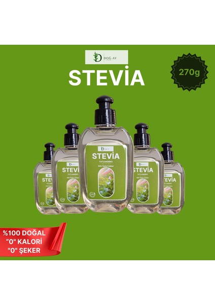 Stevia Sıfır Kalori Organik ve Doğal Sıcak Soğuk Içeçek ve Tatlı Kullanımaı 270 gr VE50 gr Yaprak