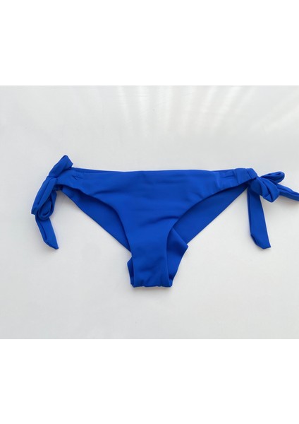Mavi Kalın Ip Bağcıklı Brezilya Kesim Bikini Altı