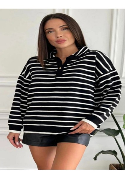 Standart Beden Oversize Polo Yaka Kazak 28002