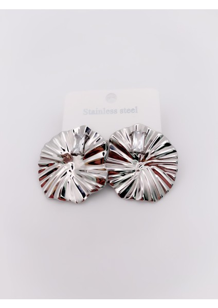 Çelik Küpe Taş Detaylı Deniz Kabuğu Plaka Küpe fiyatları