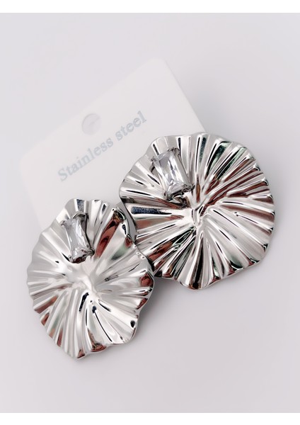 Çelik Küpe Taş Detaylı Deniz Kabuğu Plaka Küpe fırsatları